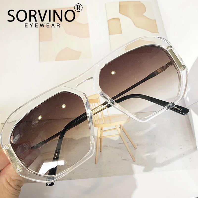 Мужские и женские большие очки авиаторы SORVINO дизайнерские солнцезащитные в стиле
