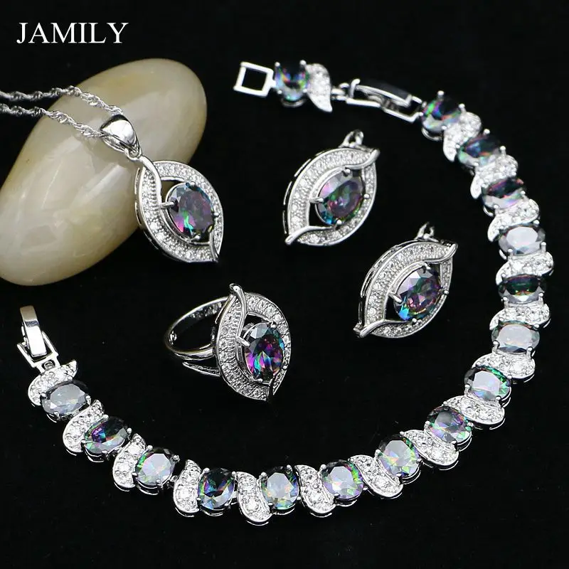 Мистик Радуга Кубический Цирконий ювелирные наборы