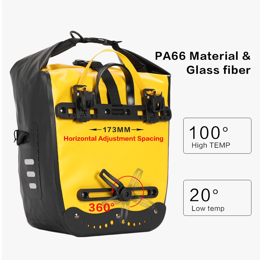 Rhinowalk 20L Bicycle Pannier Bag Bike Waterproof Portable Bike Bag Big storage Trunk Pack Cycling Travel Cycling 1pc or 2 pcs