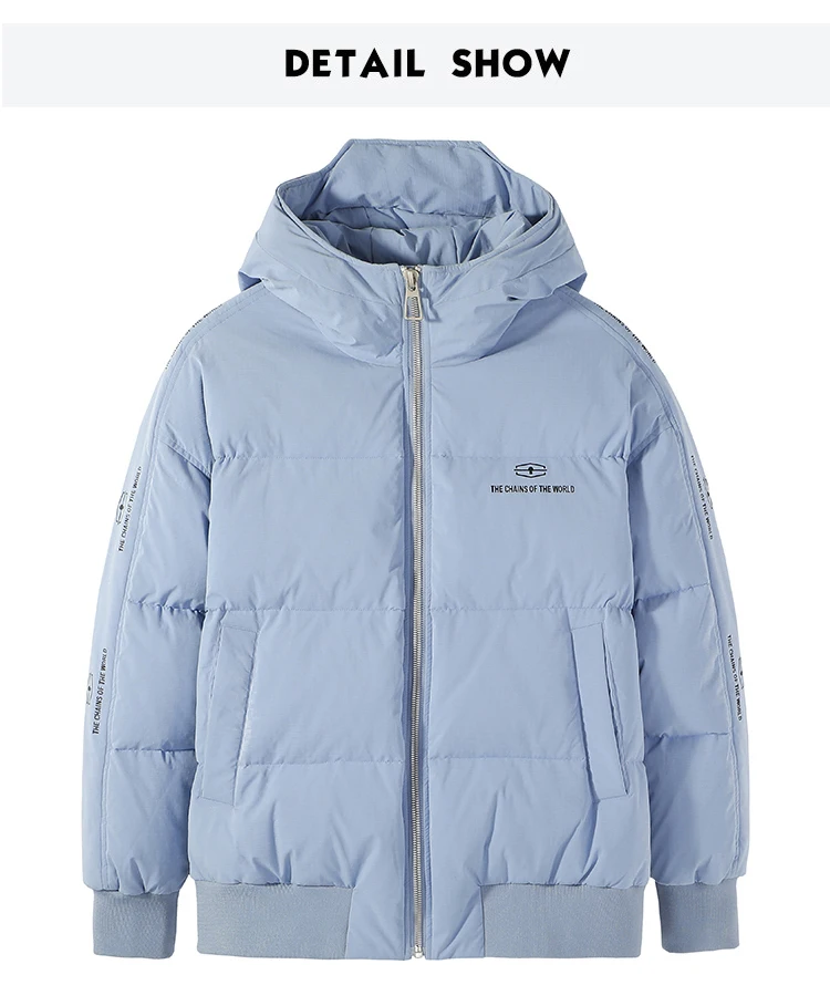 Pioneer Camp Fashion Men Winter Duck Down Jacket Solid Warm Simple Waterproof Zipper Pocket High Quality Jackets Men AYR903431