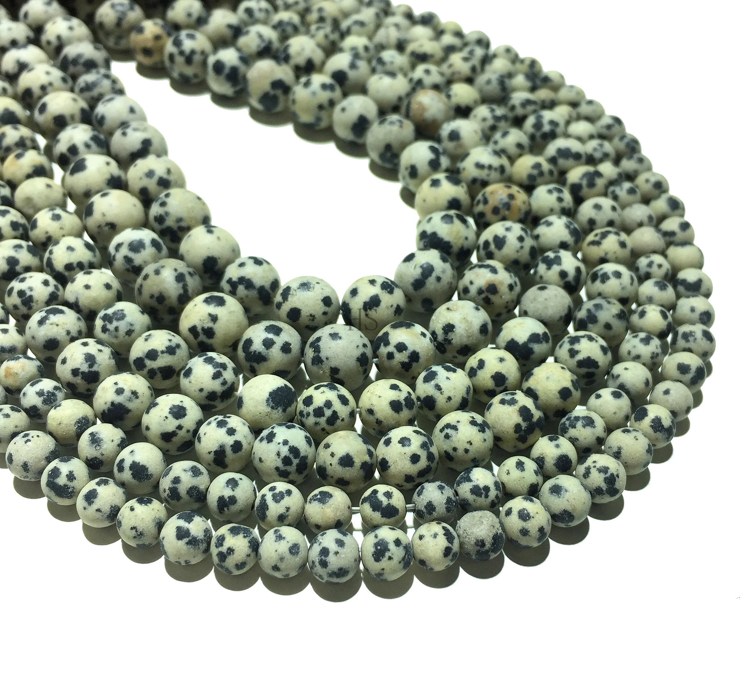 Натуральный камень Далмация яшма Матовые Круглые свободные бусины исцеляющая