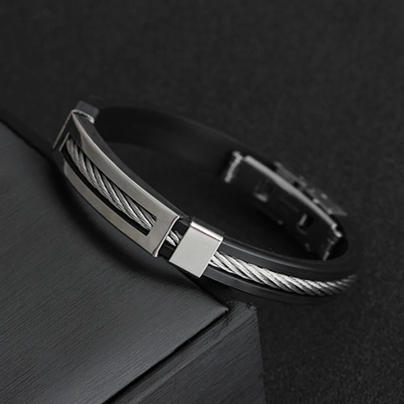 Мужские браслеты/нержавеющая сталь/Винтаж/силикон/Мода/браслеты витые плетеные