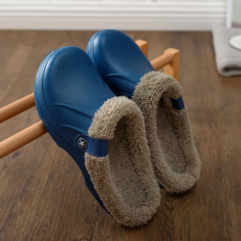 Женские зимние тапочки сабо с плюшевой подкладкой женские сандалии теплые