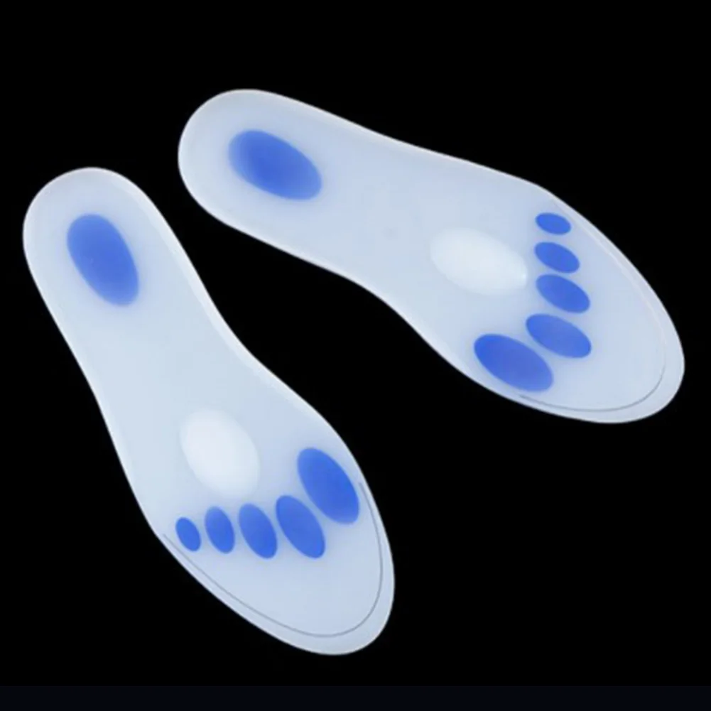 

1pair Full Length Pain Relief Unisex Cushion Foot Insole Protection Soft Silicone Arch Support Replacement Shock Absorption