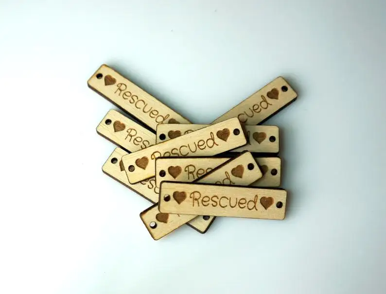 Wooden Tags Custom Personalized Engraved tags Knitting Buttons Craft Business Logo | Дом и сад