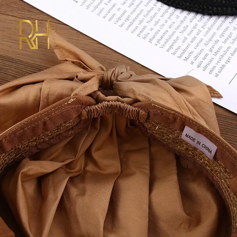 Женская Плетеная соломенная Кепка От Солнца Лоскутная дышащая Кепка-тюрбан из