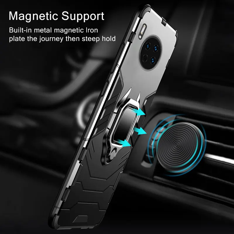 Ударопрочный армированный чехол KEYSION для Huawei Mate 30 Pro Lite чехол-накладка с кольцом