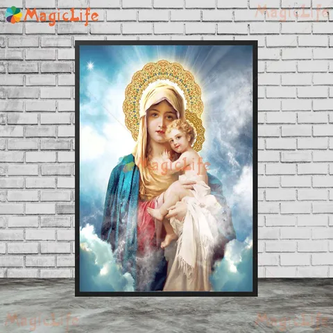Христианство Дева Мария с малышом религия скандинавский постер Настенная картина на холсте настенные картины для гостиной Декор без рамки