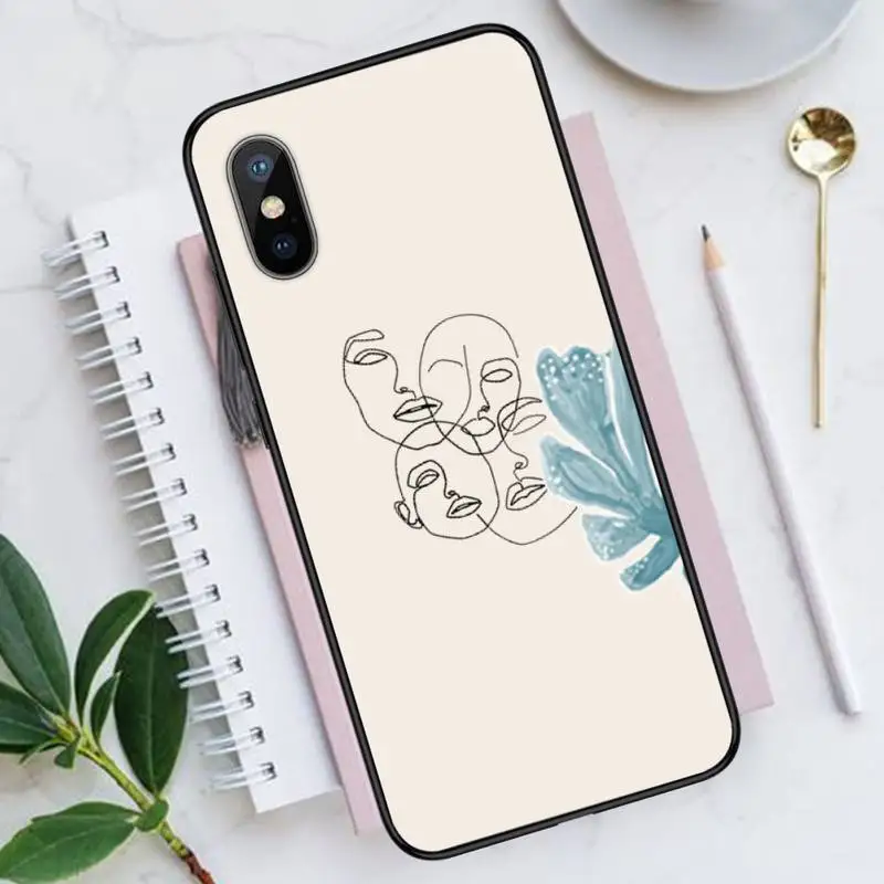 

aesthetics art face line Phone Case for iPhone 11 12 mini pro XS MAX 8 7 6 6S Plus X 5S SE 2020 XR