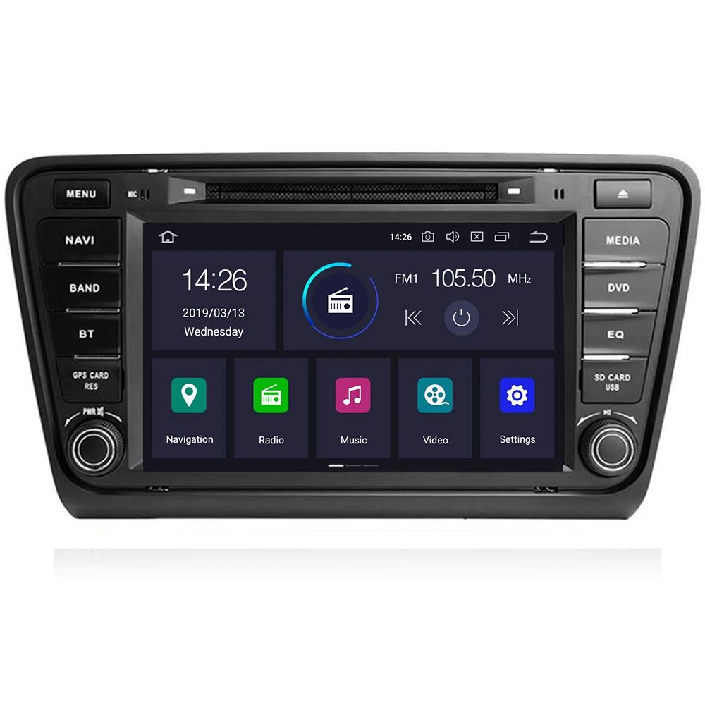 2 din 8 &quotВосьмиядерный Android 10 автомобильный Радио DVD GPS для Skoda Octavia 2014 2015 2016 4 Гб RAM