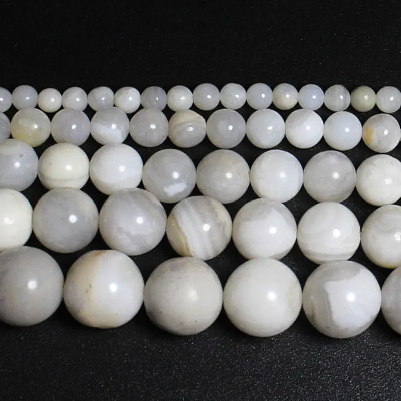 White Crazy agate Лучшие натуральные Агаты аметистами тигровый глаз бусины из Лабрадорита каменные бусины для самостоятельного изготовления ювелирных изделий браслет Цепочки и ожерелья 4/6/8/10 мм - Цвет: White Crazy agate