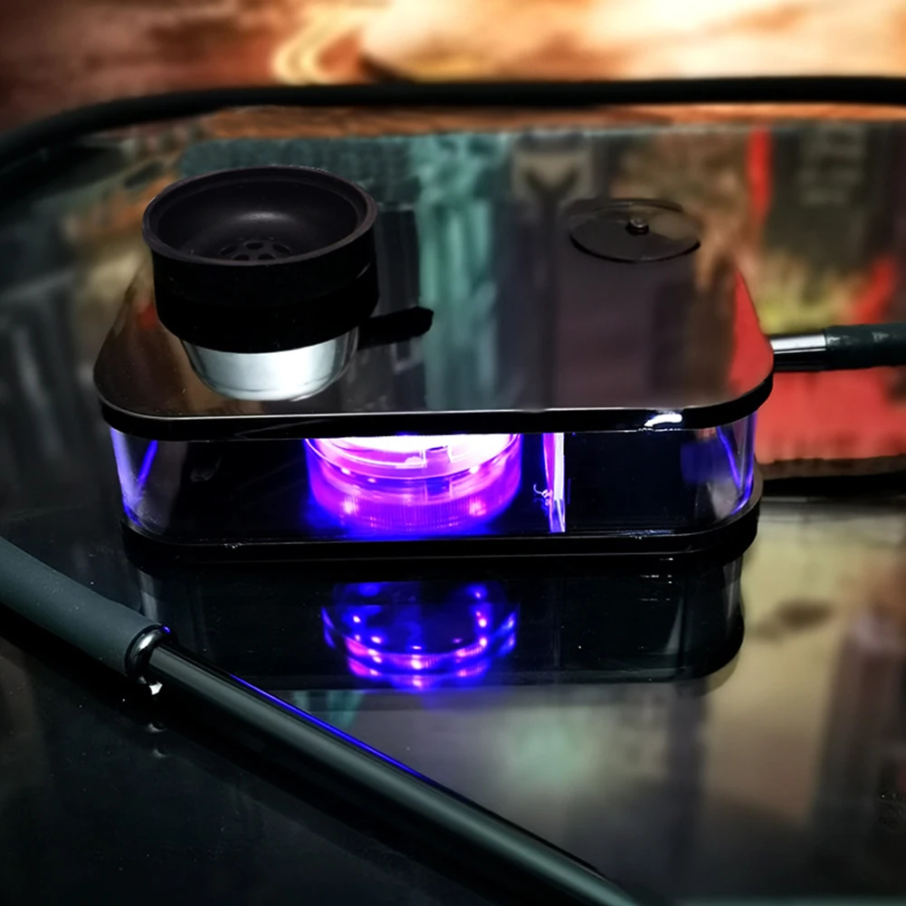 

Modern Acrylic Portable Narguile Shisha Nargile Chicha Cachimba Water Pipe Complete Smoking Hookah Accessories With LED Light