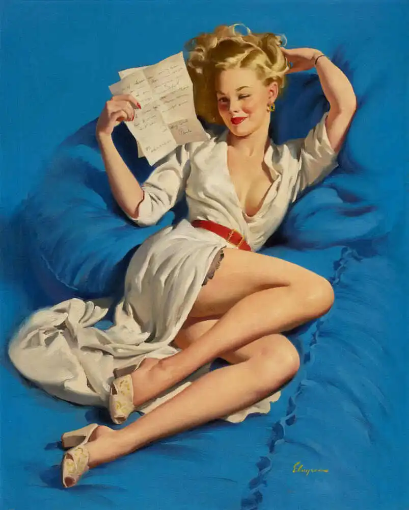 

METAL VINTAGE ,RETRO PIN UP GIL ELVGREN TIN SIGN WALL PLAQUE POSTER,