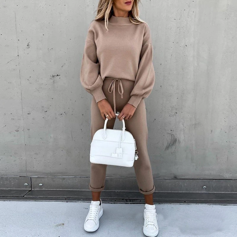 

Стильная Дамская спортивный женский комплект 2 шт. Толстовка с длинным рукавом и набор длинных брюк 2020 Осенняя Повседневная Толстовка с кап...