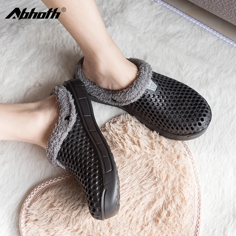 

Abhoth Men Sandals Winter Warm Hole Slipper Comfortable Flat Breathable Light Casual Shoes Outdoor Men Shoes Zapatos De Hombre