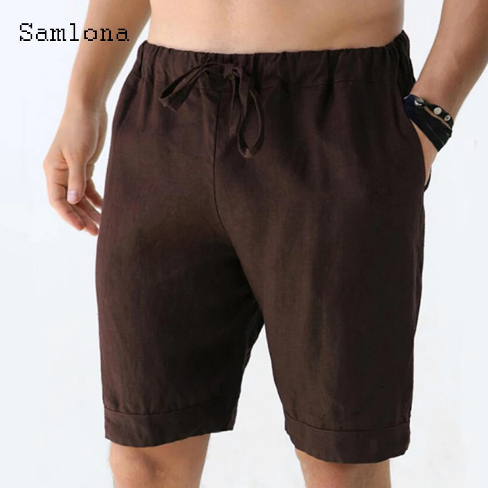 Plus Size 3xl Men's Casual Shorts with Pockets Solid Half Pants 2021 Fashion Multi-Pocket Summer Thin Beach Shorts Male Clothing