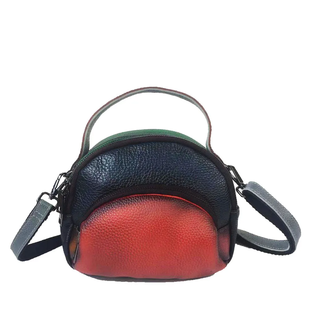 

Cow Leather Small Handbag Ladies Genuine Leather Handbags Vintage Patchwork Crossbody Bag Lesiure Bag Crossbody