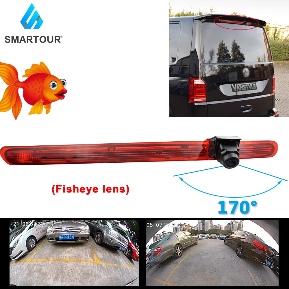 

Car 3rd Brake Light Rear View Reverse Back Up Parking Camera for VWT6 2016-2019 Single Door Night Vision Waterproof fisheye
