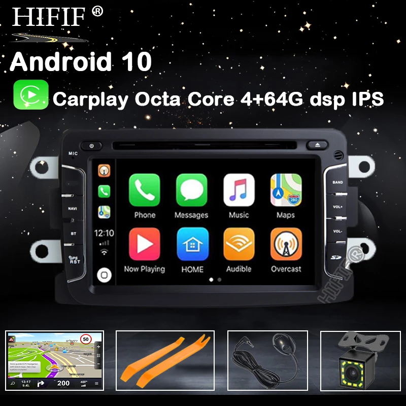 PX5 DSP Android 10 8 ядер 4 Гб + 64 GPS навигатор радио для Dacia Renault Duster Logan Sandero автомобильный DVD