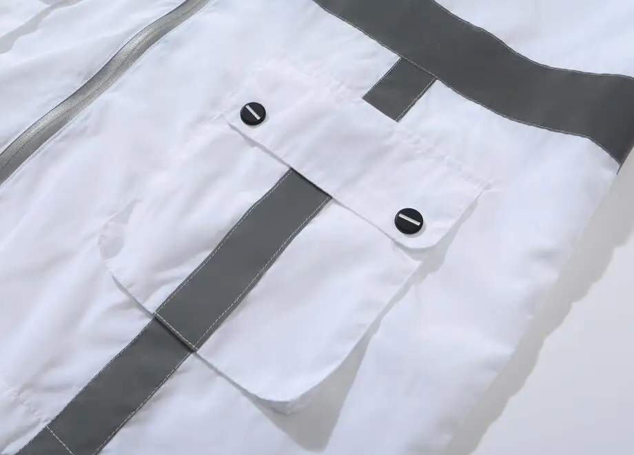 

Reflective patchwork men jackets harajuku hip hop streetwear coats pockets autumn winter mens tops clothing casaco masculino