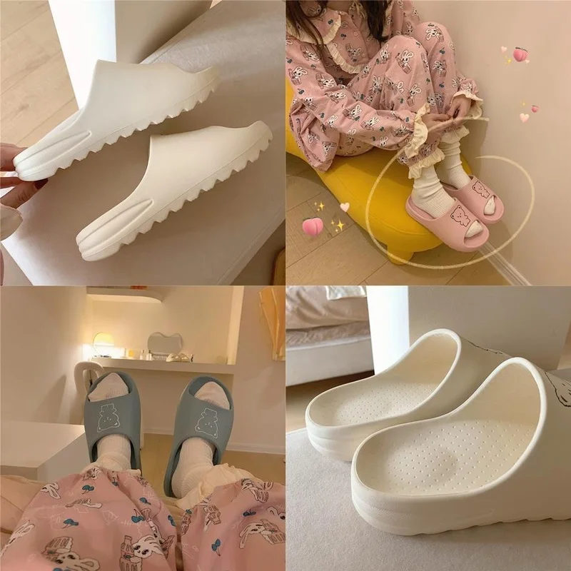 

Sandals Female House Slippers for Women Indoor Anime Cartoons Kawaii Shoes Summer 2021 Fashion New Little Bear Casual Footwear