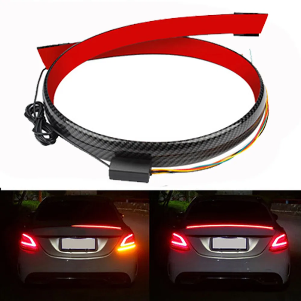 

1 Set Car LED Spoiler 12V Universal Car Brake Light Trims Tail Bar High Mount Stop Strips Lamps Car Dynamic Lights