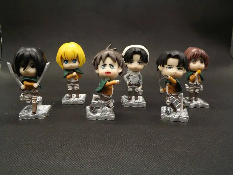 

Attack on Titan Blind Box Anime doll toys Mikasa Eren Armin Levi Ackerman Sasha Blaus Ornaments Birthday gift christmas present