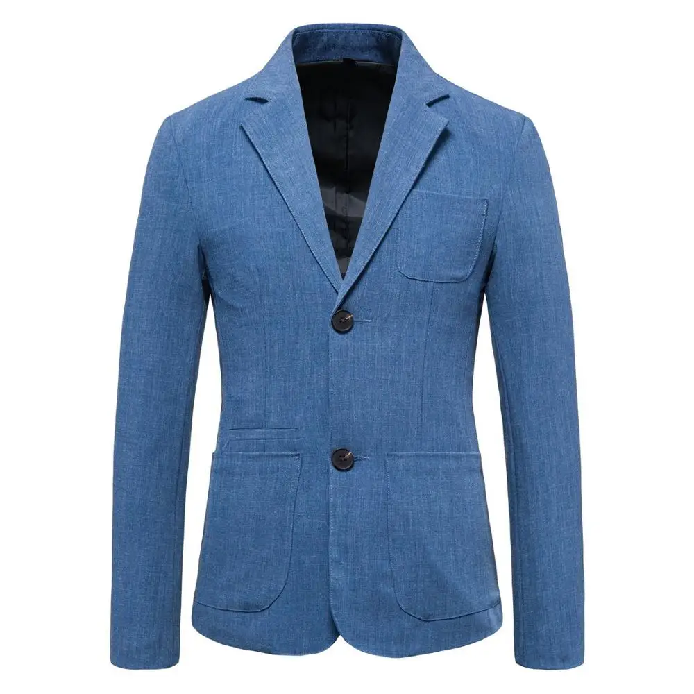 

2021 New Casual Blazer Men Vintage Side Split Suit Jacket Coat Solid Two Buttons Social Formal Suits for men plus size clothing
