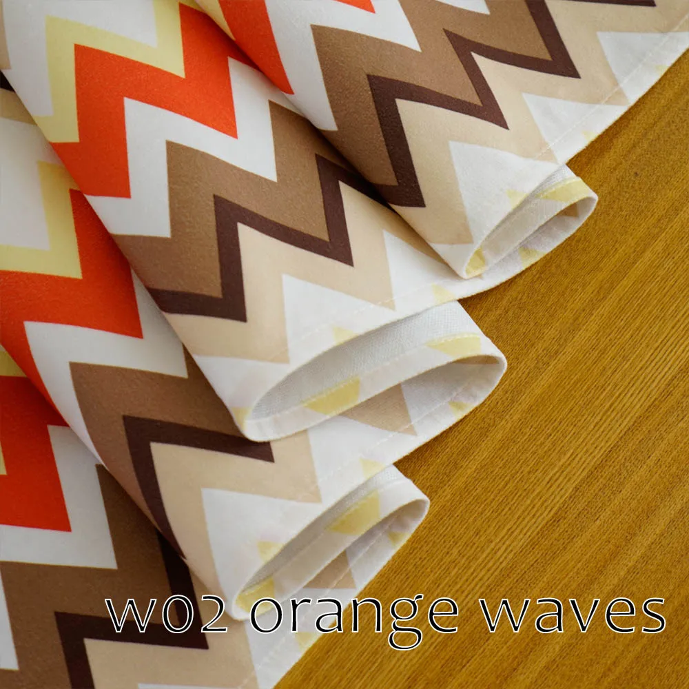 W02 orange waves Современный Декор для дома розовый темно-синий черный цвет плед стержень карман толстый Гладкий плюшевый кухня окна двери балдахин шторы - Цвет: W02 orange waves