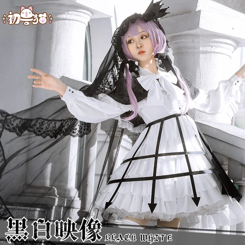 

2019 Black and White Magic Lolita Cosplay Costume New Outfit