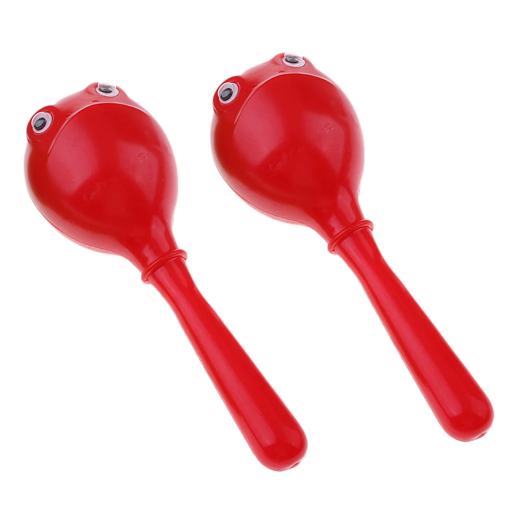 

1 Pair Red Hand Percussion Plastic Maraca Children Musical Instrument Toys