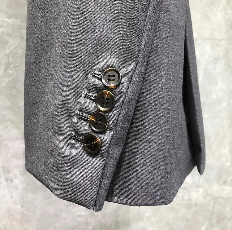 

TB THOM BULUO Brand Formal Blazer Men British Casual Suit Men's Jacket Spring Autumn Single Breasted Striped Wool Coat 2021 New