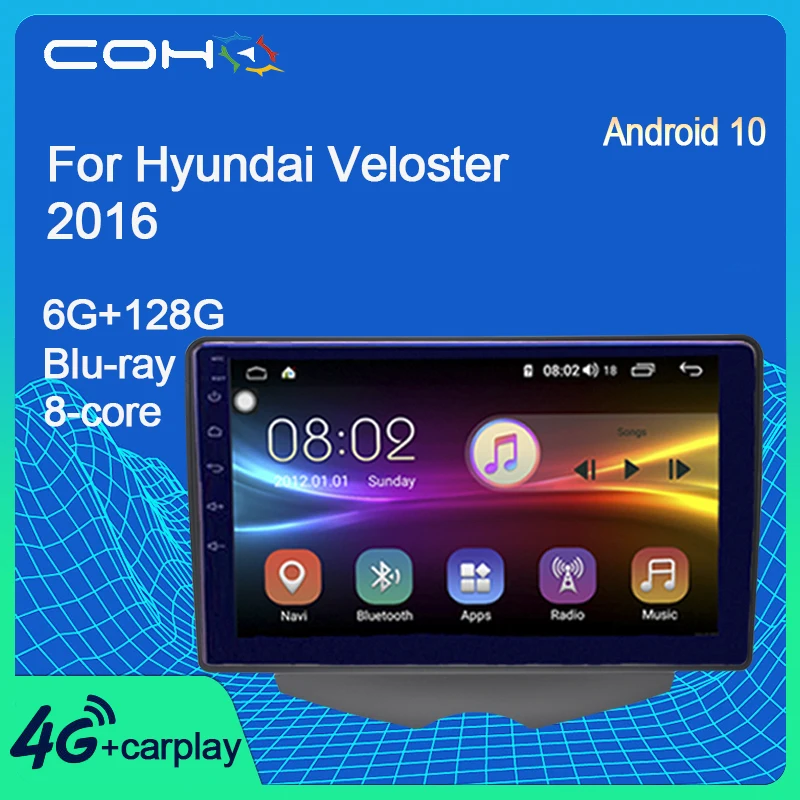 

COHO For Hyundai Veloster Car Multimedia Player Dvd Automotivo Gps Autoradio Car Radio Android 10.0 Octa Core 6+128G