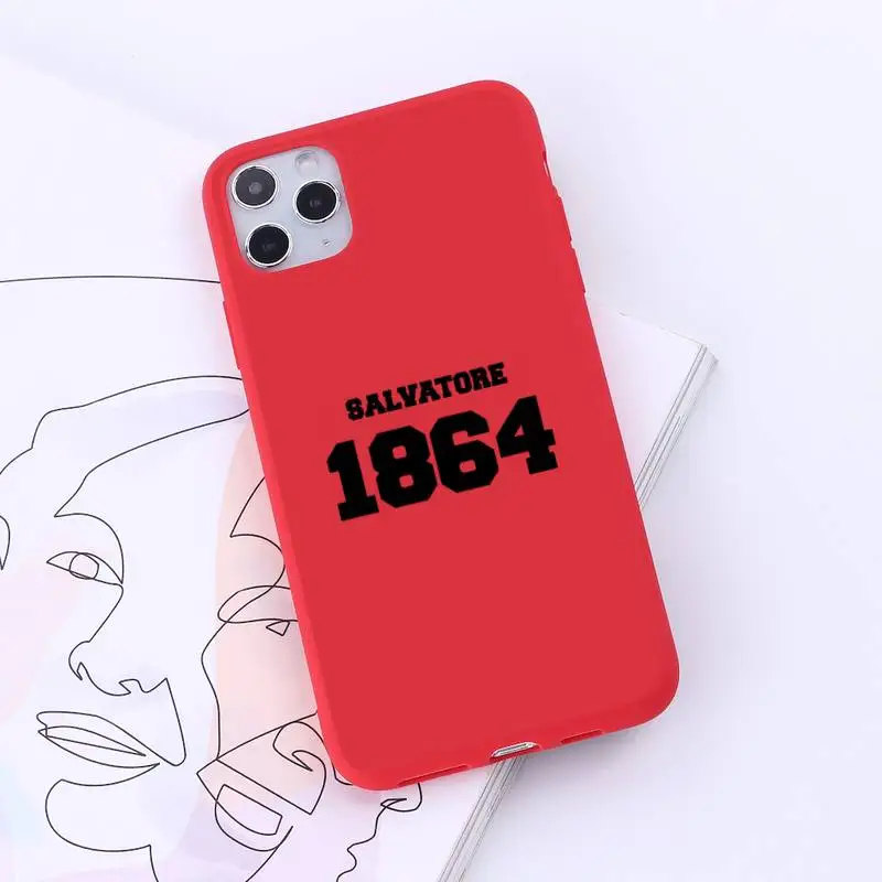 

The Vampire Diaries Phone Case Red Candy Color for iPhone 6 7 8 11 12 s mini pro X XS XR MAX Plus