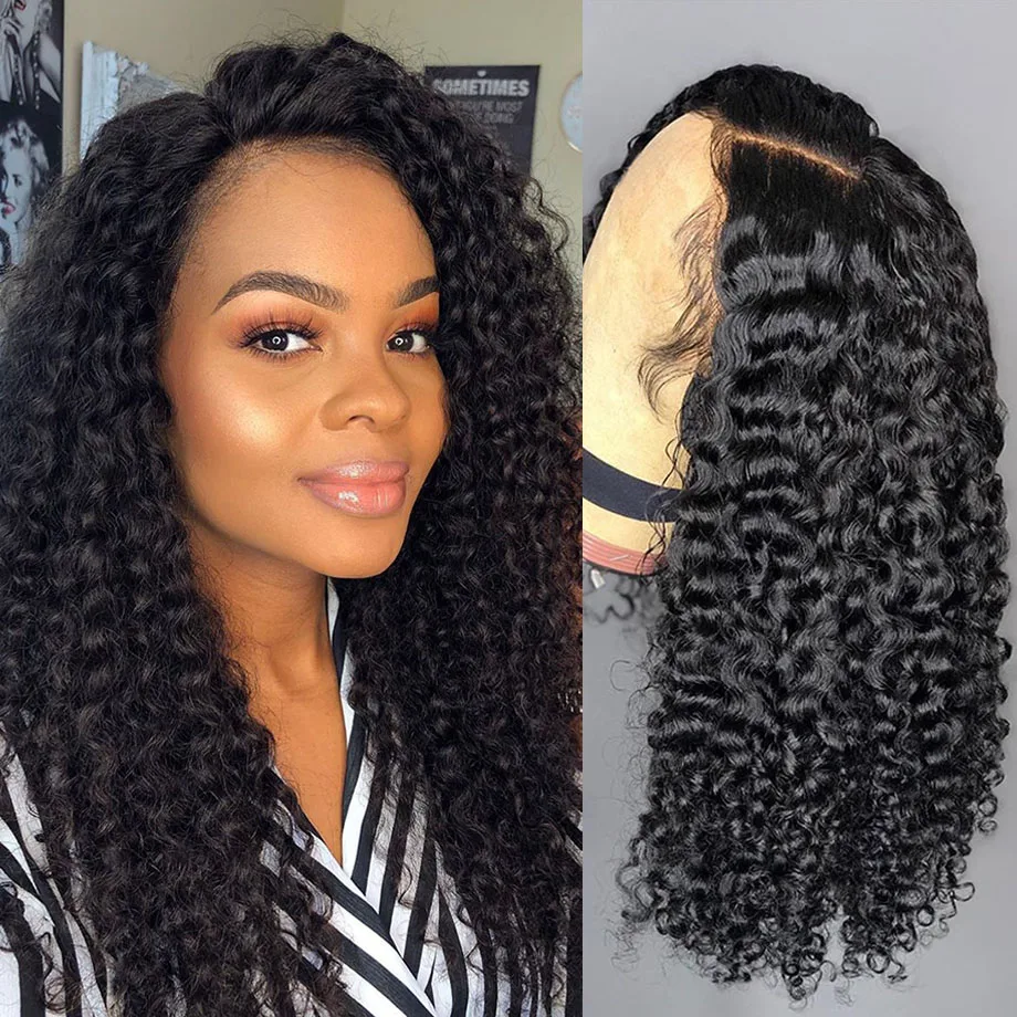 

Парик бразильский с кудрявыми волосами 4x4, 13x 4, парики из человеческих волос на шнуровке спереди для черных женщин, вьющиеся волосы, парик бе...