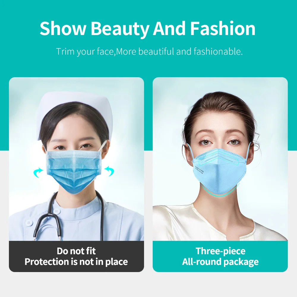 Маска FFP2 многоразовая FFP3 для взрослых и рыбок респиратор защитный CE розовый FPP2 KN95