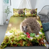 23 pieces hedgehog in grassland bedding sets 3d print animal duvet cover set home bed quilt cover for bedroom bed cover set