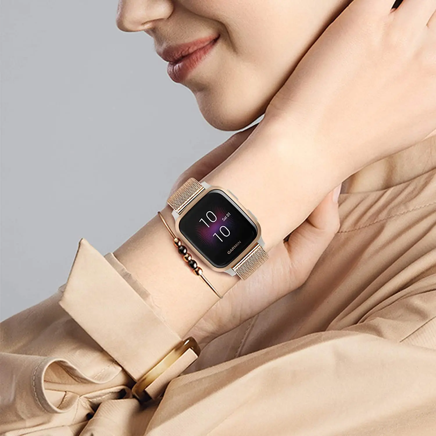 Металлический ремешок для смарт-часов Garmin CAME Sq 20 мм Vivomove HR Vivoactive 3 музыкальный