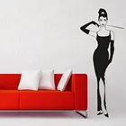 Настенная Наклейка Одри Хепберн на завтрак в стиле знаменитостей, арт-кинотеатр, известный портрет, настенная наклейка WL2218