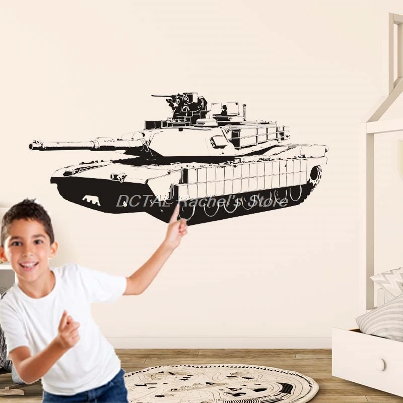 M1a1 Abrams Tank Wall Sticker Military Weapon Army Decal Vinyl Sticker House Murals For Kids Room Decoration