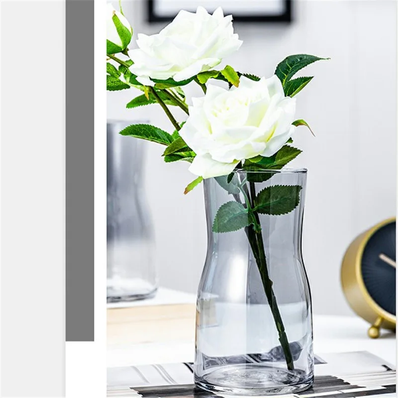 Strongwell Nordic Ins Colourful Glass Vase Simple Color Transparent Flower Craft Desktop Home Decoration Wedding Gift | Дом и сад