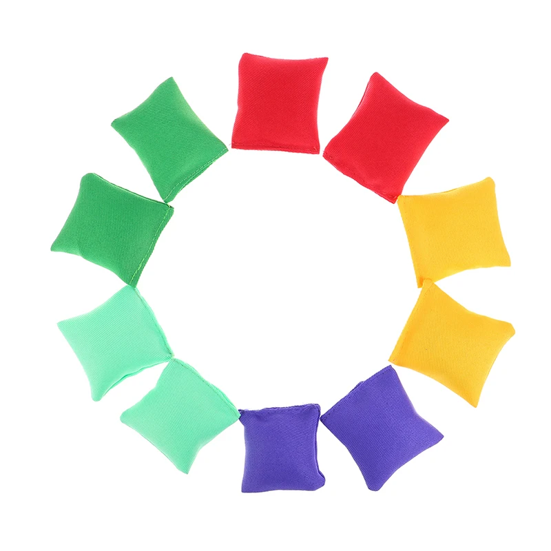 

Hot sale 10pcs/lot Kid Throwing Sandbags Toys Classic Bean Bag Children Outdoor Sport Toy Size: 5*5cm