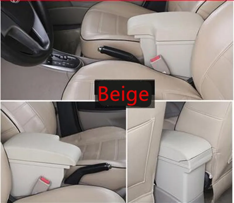 Beige Для Ford Focus 2 подлокотник коробка центральный магазин содержание коробка для хранения Ford focus подлокотник коробка - Название цвета: Beige
