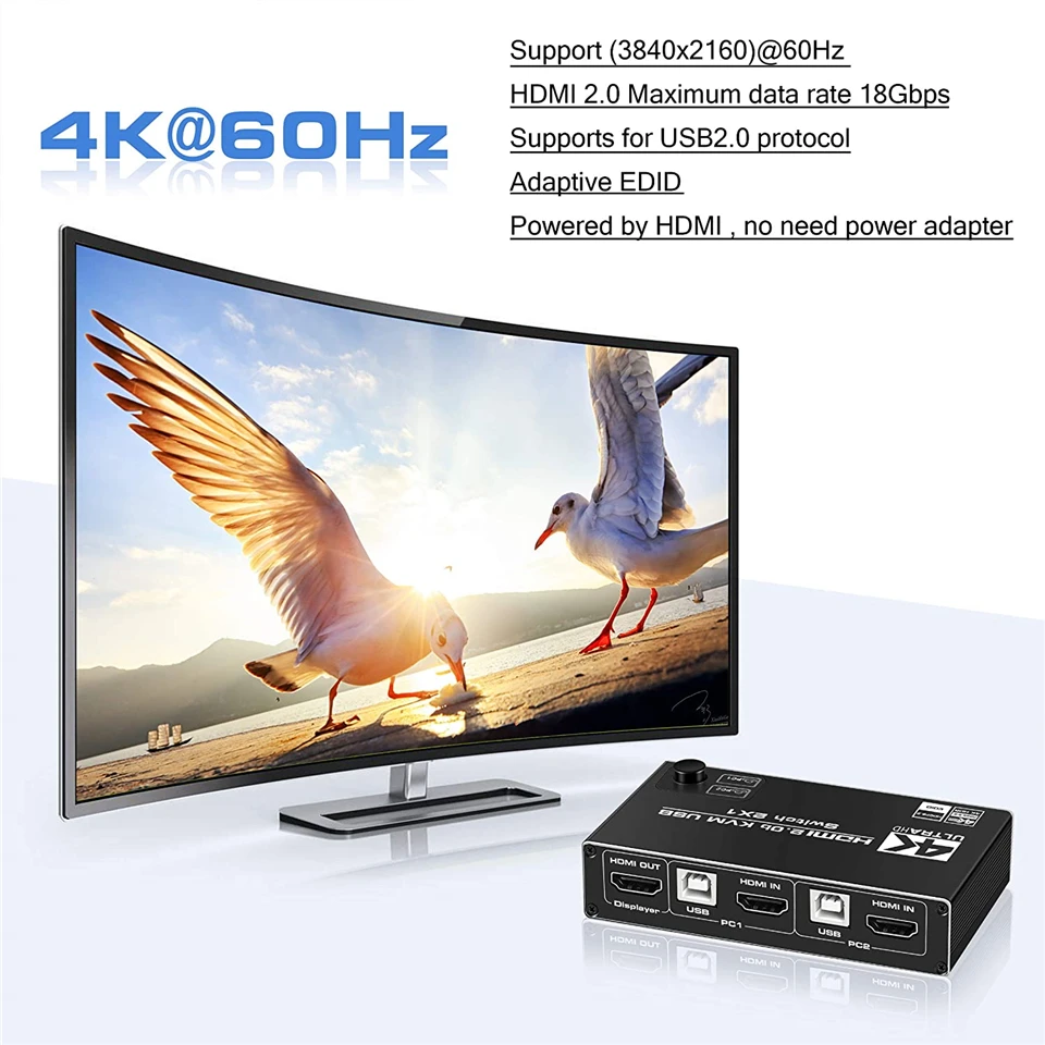 Квм-Консоль 2022 дюйма 4K 60 Гц HDMI 2 порта | Электроника
