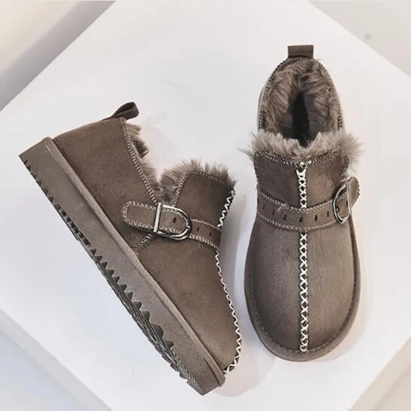 Cotton shoes Зимние сапоги; Новинка; женские зимние короткие сапоги-трубы в Корейском стиле; обувь на плоской подошве; Студенческая обувь из вельвета и хлопка - Color: Cotton shoes