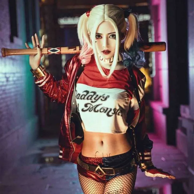 Женские костюмы для косплея Harleen Quinzel футболка Бэтмен Джокер отряд самоубийц