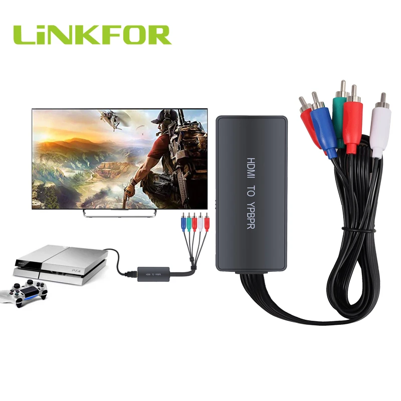 Конвертер LiNKFOR HDMI в YPbPr с поддержкой R/L аудиовыхода 1080p Компонентный Адаптер 5RCA RGB