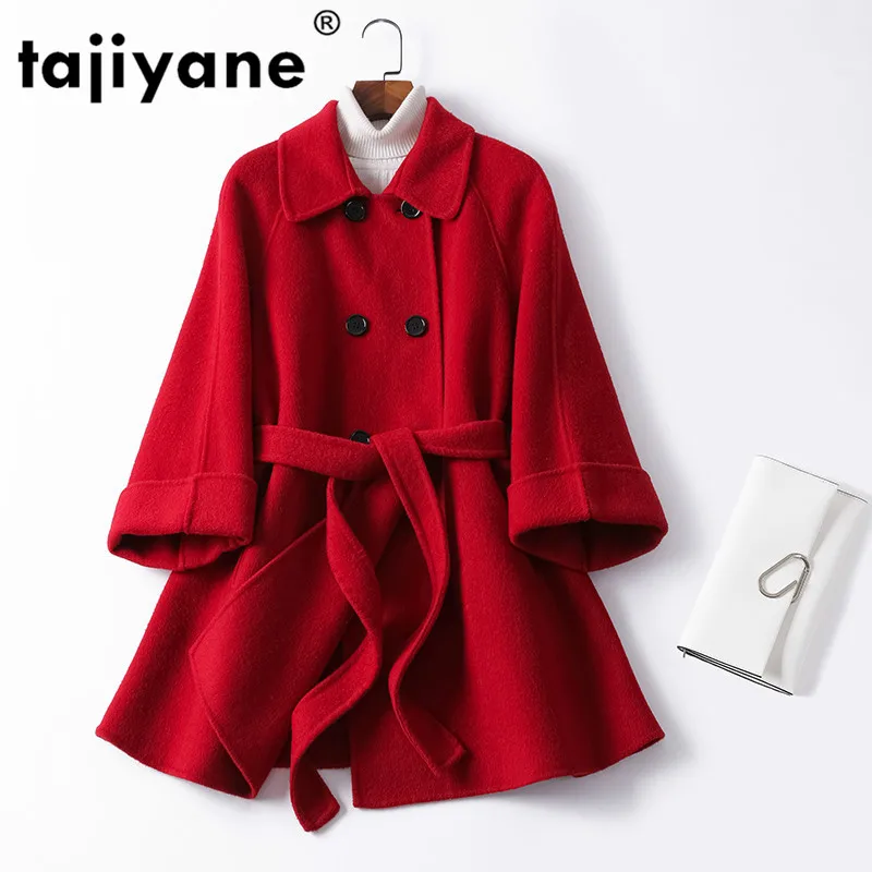 

Spring Autumn Long Wool Coat Women Clothes 2020 Coat Female Korean Vintage Red Coats Jacket Outwear Abrigo Mujer 819 ZT2526