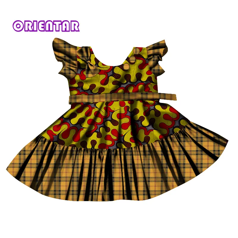 Африканское детское платье хлопковое с Африканским принтом милое бальное для