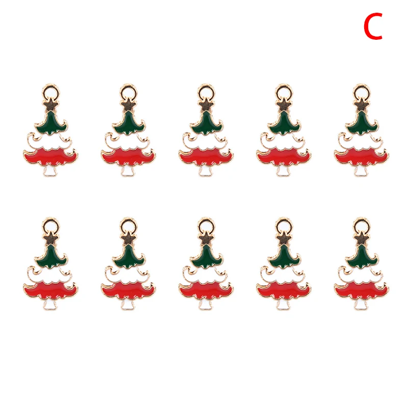 

Miraculous New 10PCs Metal Enamel Charms Christmas Pendants Beads For Bracelet Earrings Jewelry Making Xmas Decoration Kids Gift